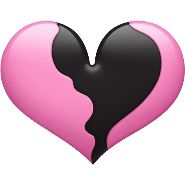 Half pink half black heart emoji