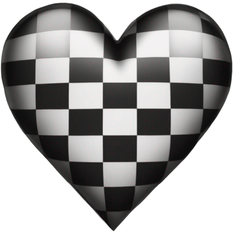 Black and white checkered heart  emoji