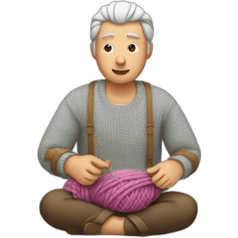 Man knitting emoji