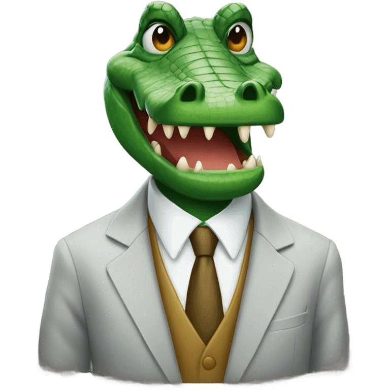 Crocodile with suit emoji