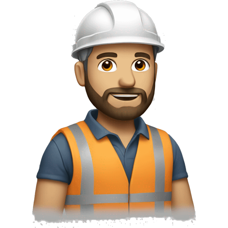 Guy engineer white with beard  emoji