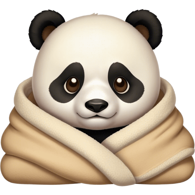 Panda cozy in blanket  emoji