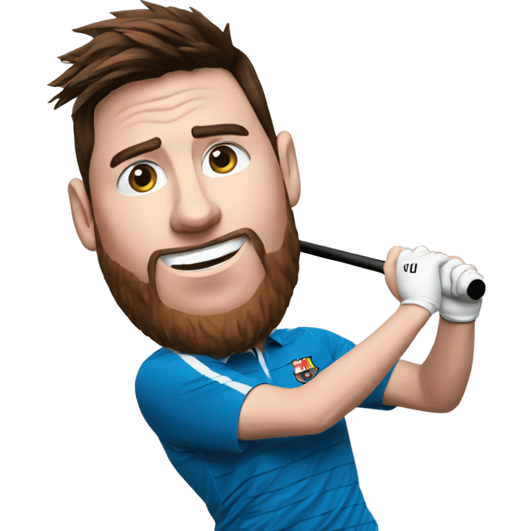 Messi fait du golf emoji