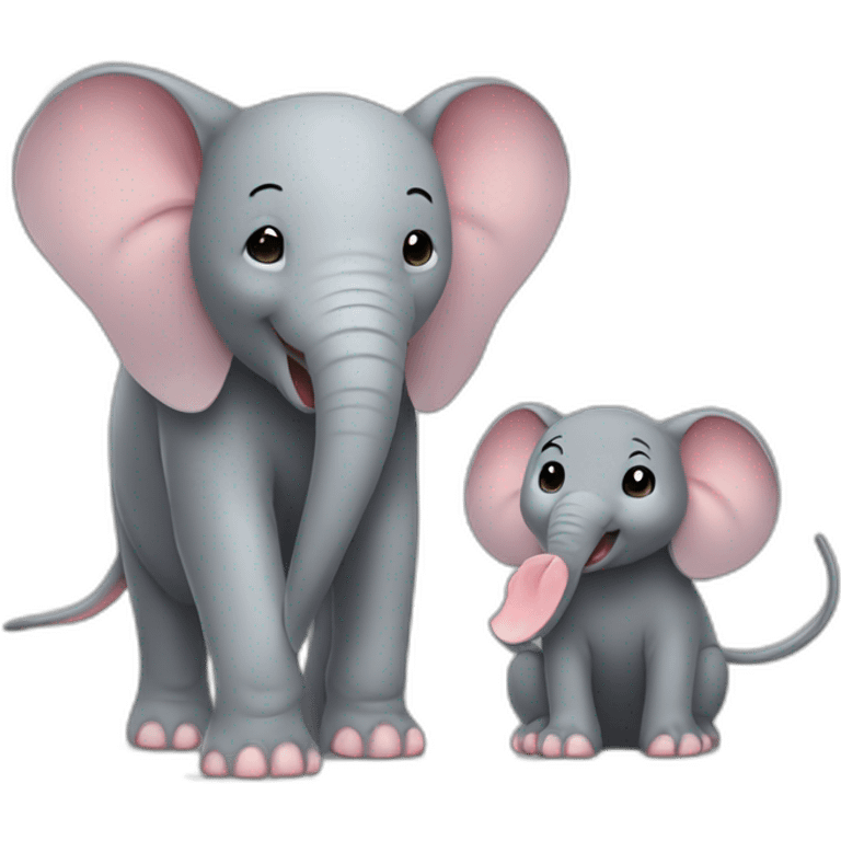 Mouse and elephant emoji