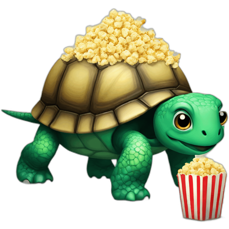 a turtle on of popcorn emoji