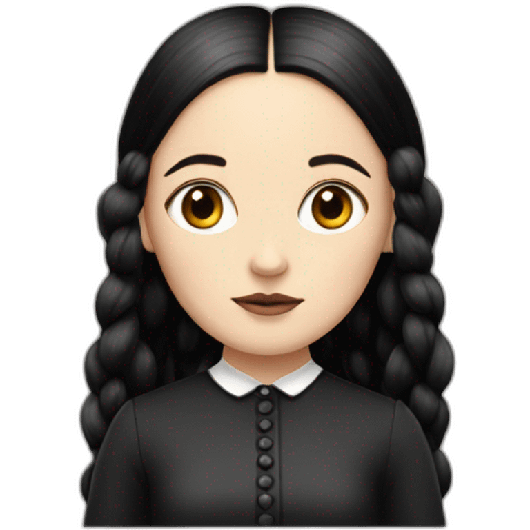 Wednesday Adams with Thing on her head emoji