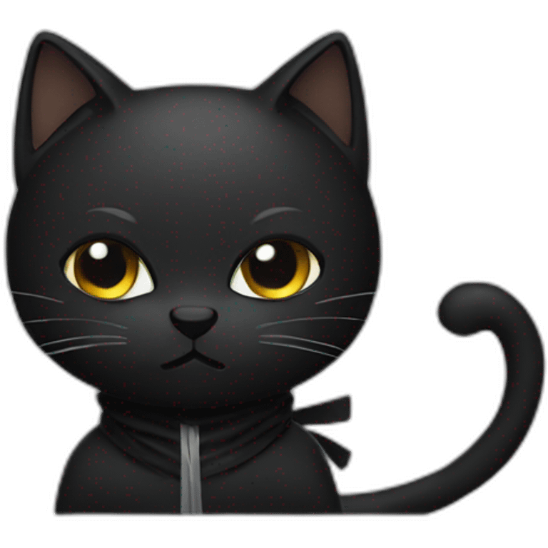 black ninja cat emoji