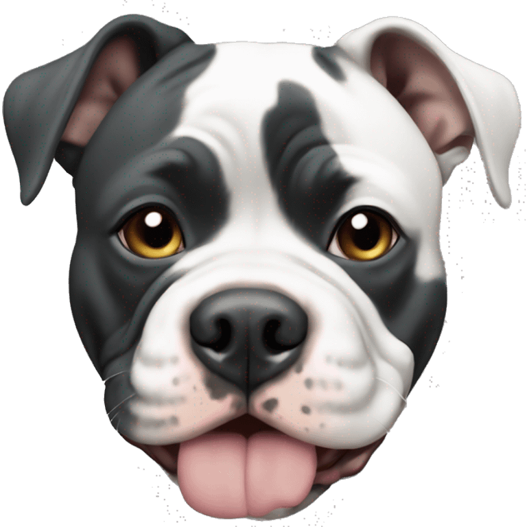 Black and white American pocket bully emoji