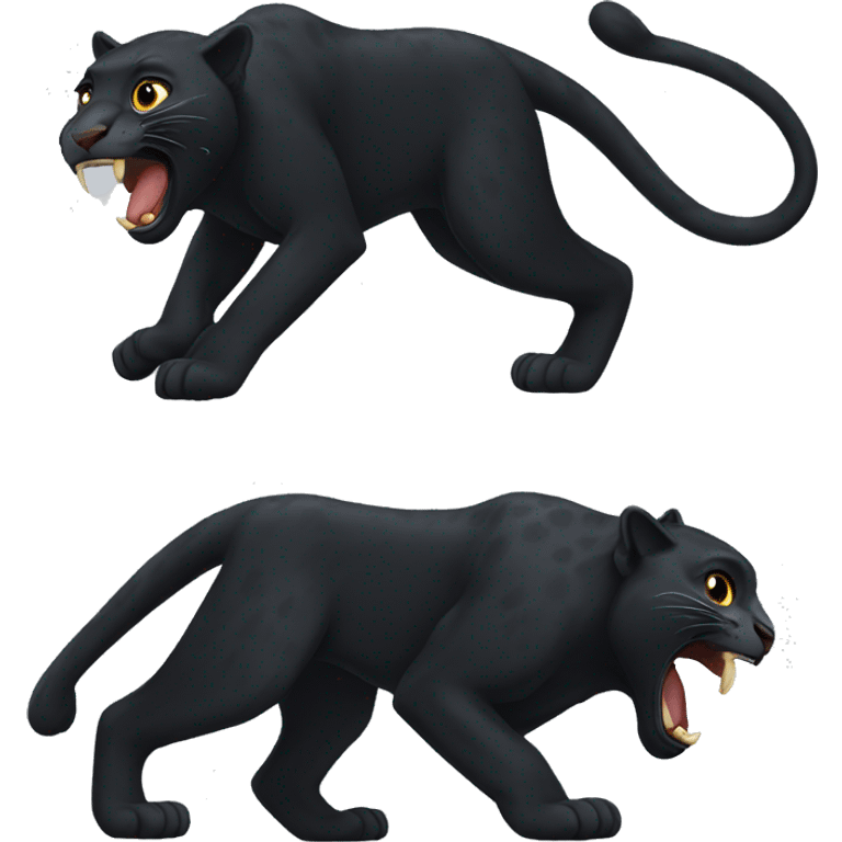 winged black leopard roaring emoji