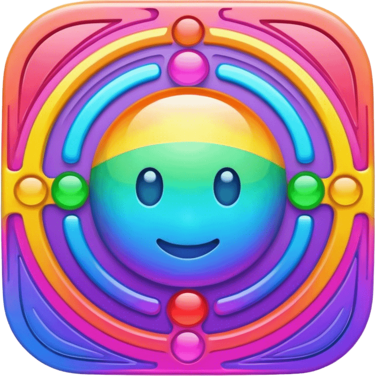 Psychedelic colored Border line emoji