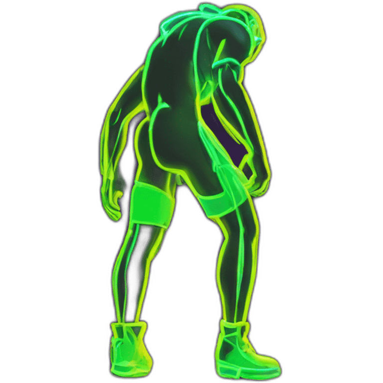 Juicy booty neon sign style man emoji