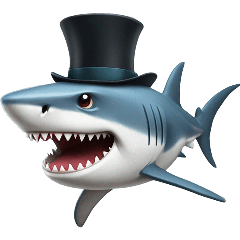 shark with tophat emoji