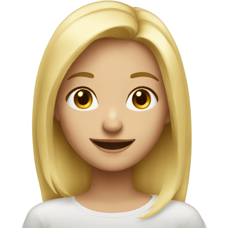 blonde girl portrait little smile emoji