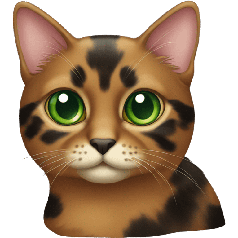 tortoiseshell  Cat with green eyes emoji