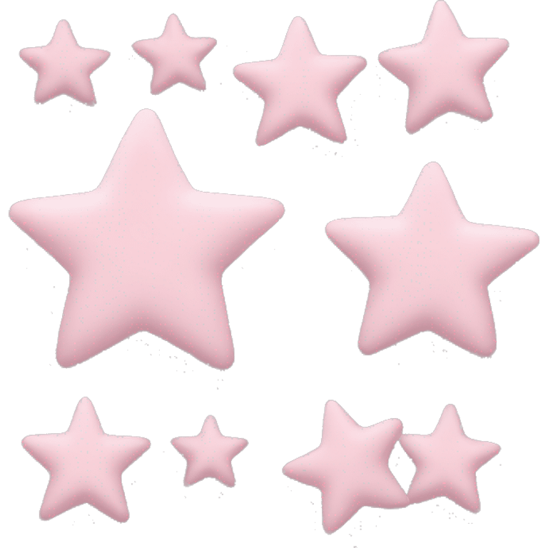 three pastel pink stars of different sizes emoji