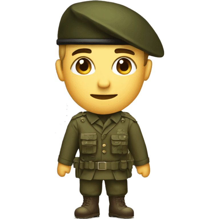 pixelated uniform soldier wearing beret emoji