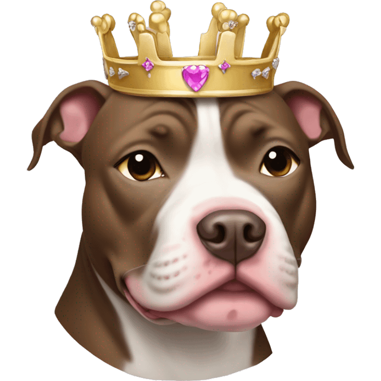 Pit bull with princess crown emoji