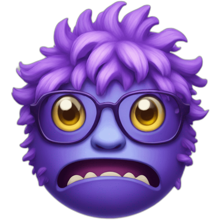 nerdy annoying violet monster emoji