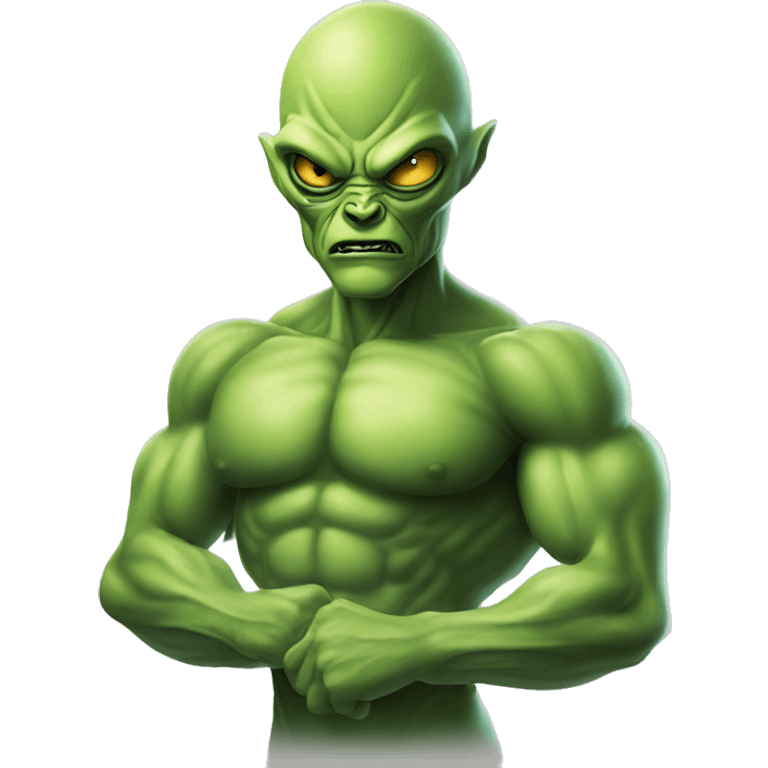 muscly alien emoji