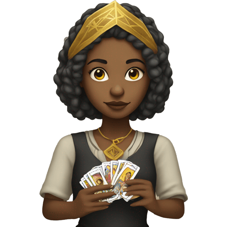 girl with tarot cards emoji