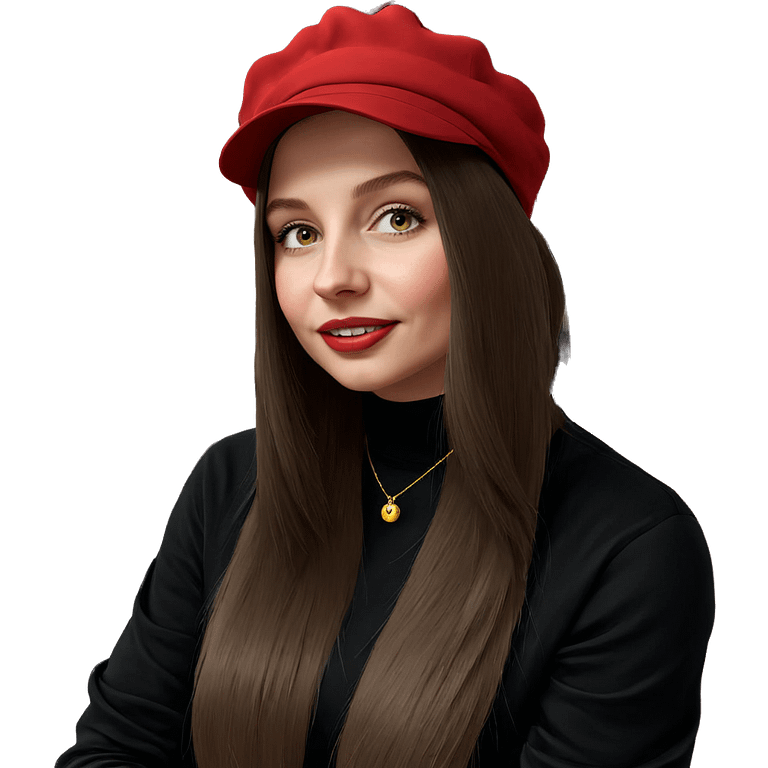 girl in hat with jewelry emoji