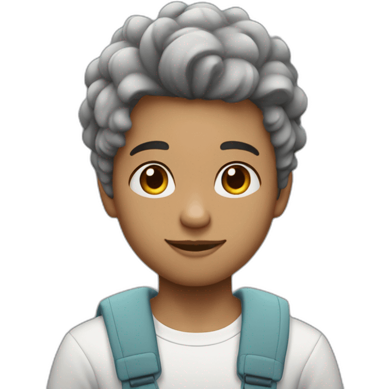 joven pelo gris piel blanca sin barba ni bugote pastel emoji