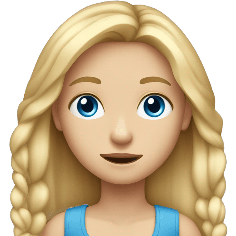 Girl 10 years old. Long blond hair. Big blue eyes. emoji