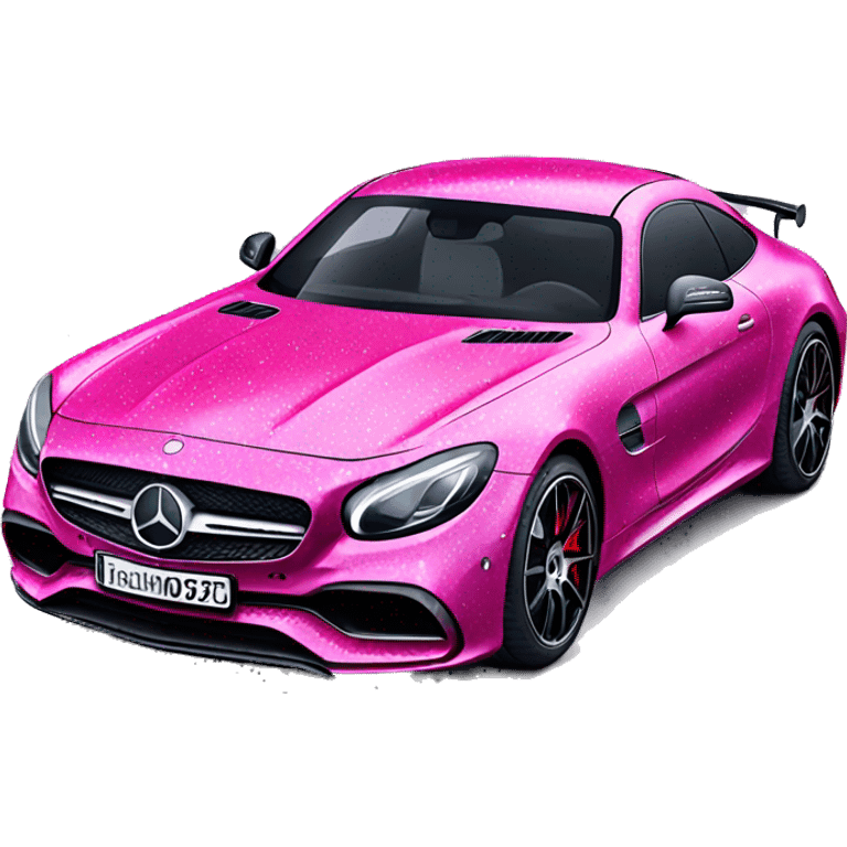 Mercedes amg with pink glitter paint job emoji