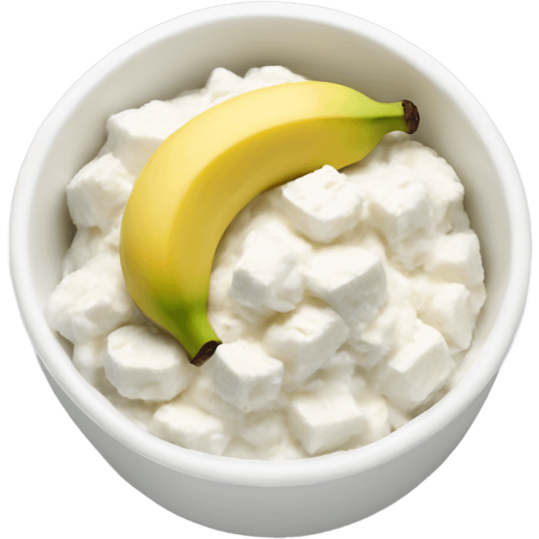 cottage cheese with banana in a bowl emoji