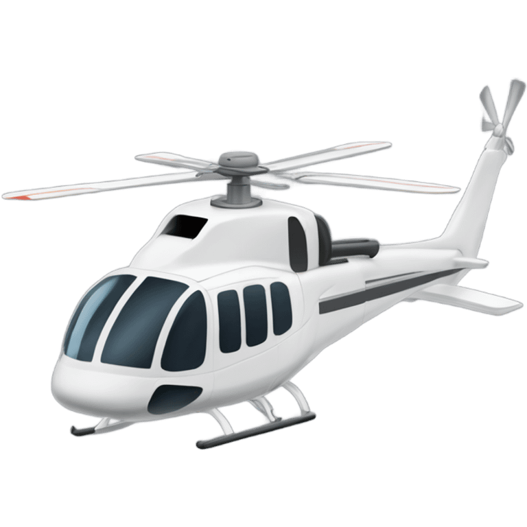 Helicopter with Fenestron tail rotor and gray stripes emoji