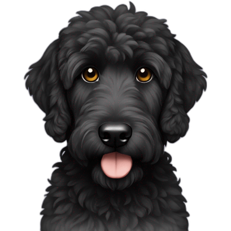 Black goldendoodle emoji