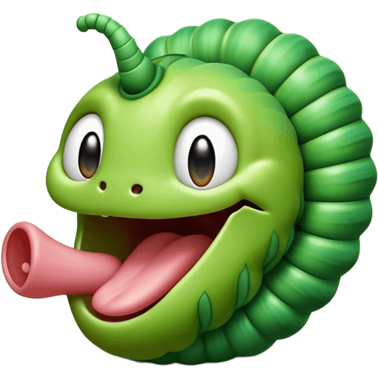 Cinematic Realistic Cute Yawning Caterpillar Portrait Emoji, Head tilted slightly with a dramatic, wide-open yawn, showcasing a soft, downy segmented body in vivid green with subtle drooping and half-closed, drowsy eyes, rendered with intricate natural texture and gentle shadows, high shine, relaxed yet expressive, styled with a dash of woodland charm, soft glowing outline, capturing the essence of a sleepy yet affectionate caterpillar that appears ready to stretch out and rest among the leaves! emoji