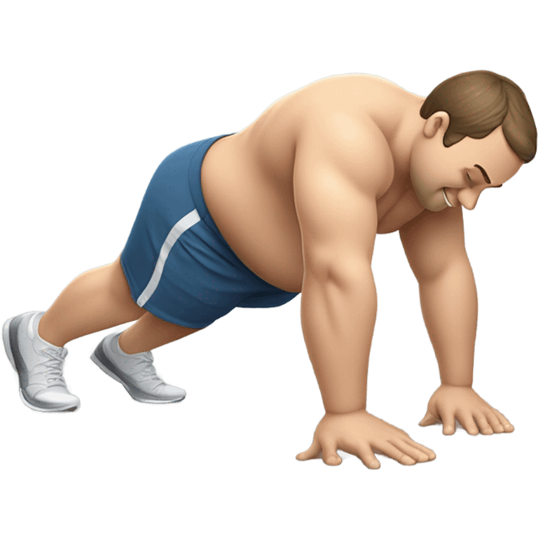 fat white guy doing push ups emoji