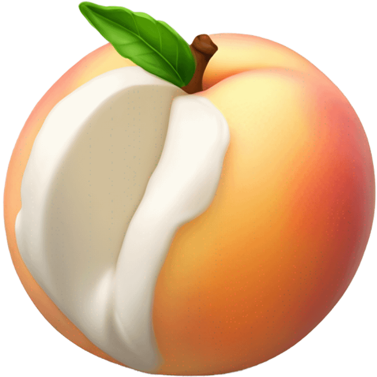 Peach covered with white icing emoji