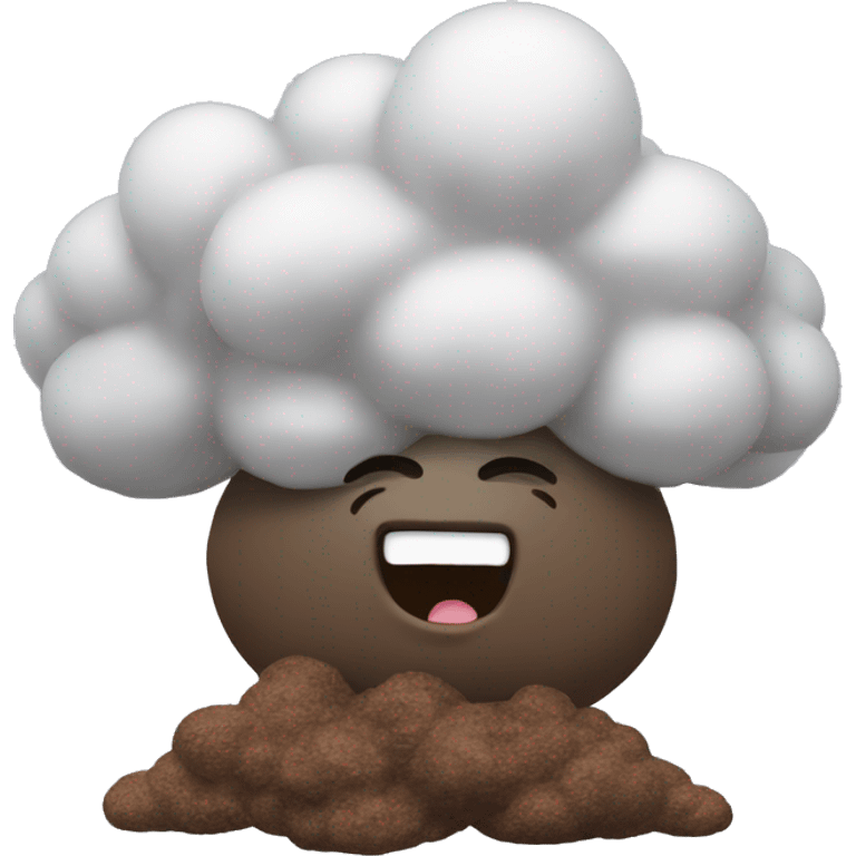 a fart cloud with a poop buddy  emoji