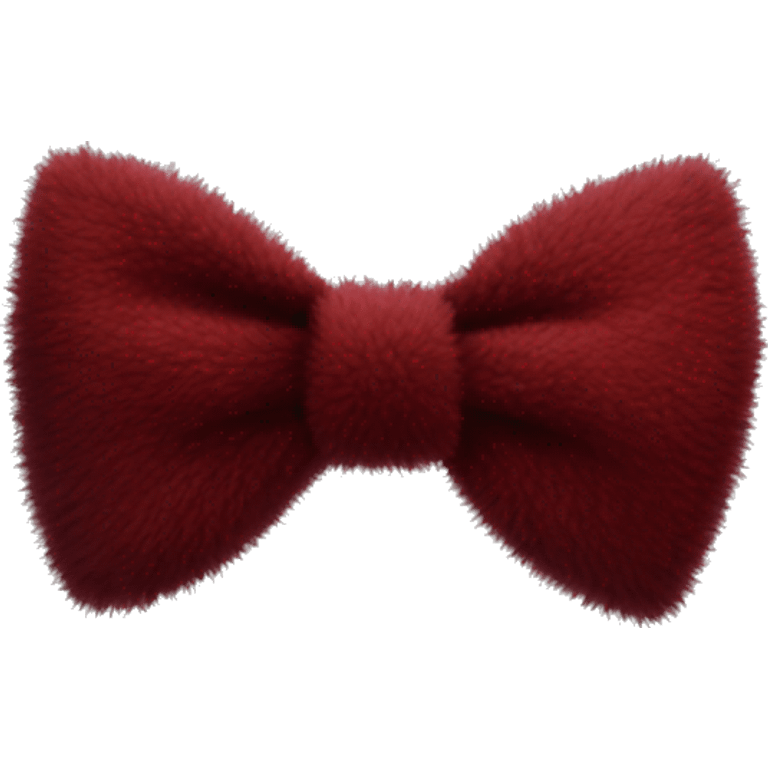 Fuzzy dark red bow emoji