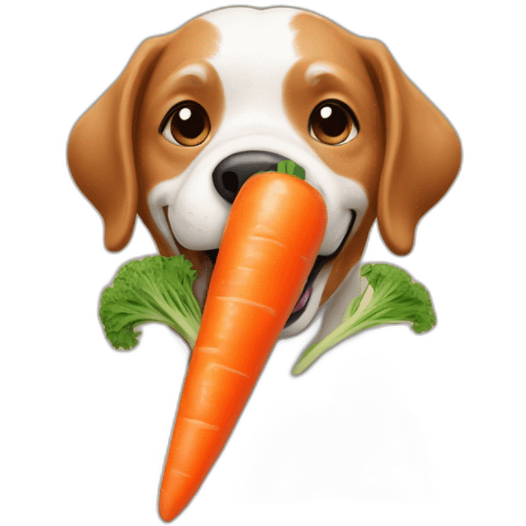 dog eating carrot emoji