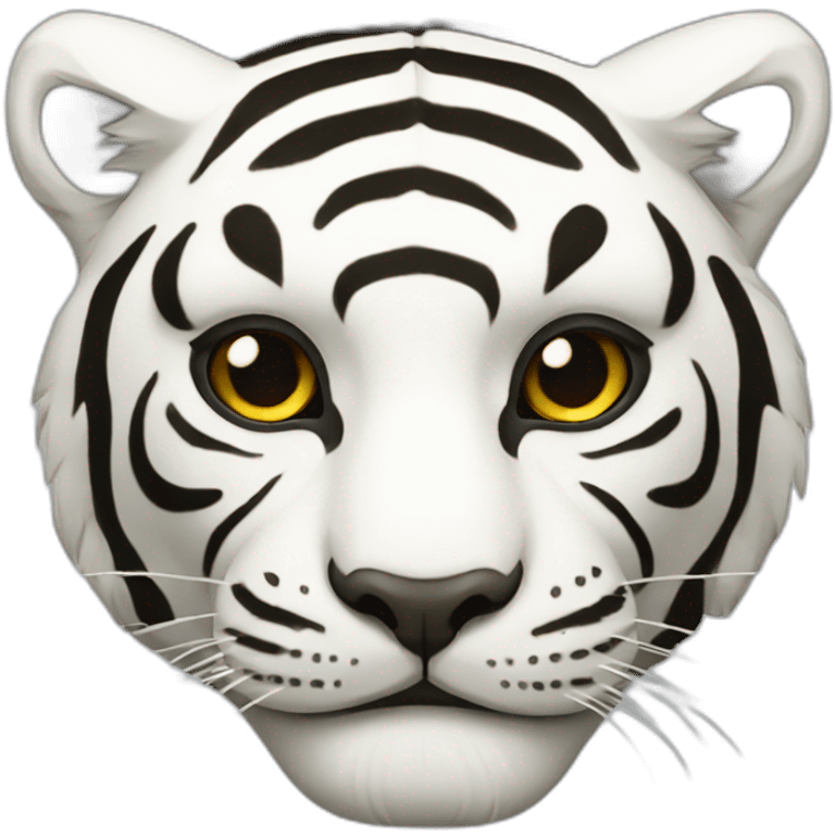 white tiger Japanese mask emoji