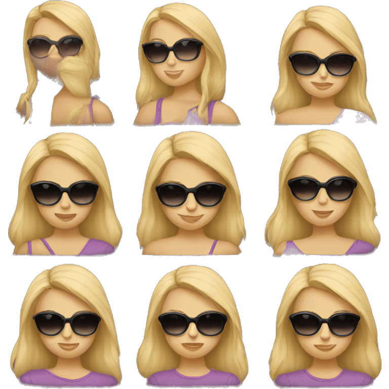 blonde girl with sunglasses  emoji