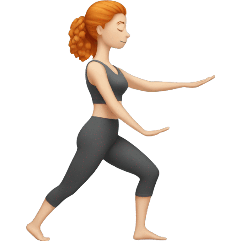 Ginger woman doing Pilates  emoji