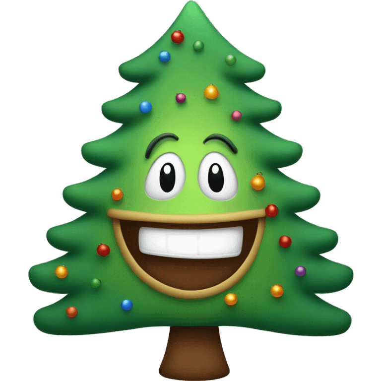 smiling christmas tree emoji