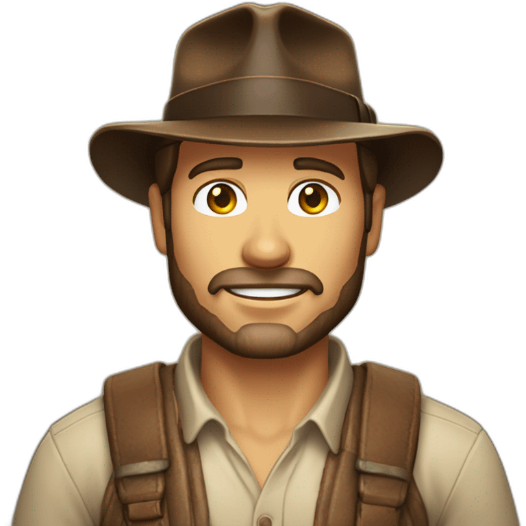 Indiana jones con barba emoji