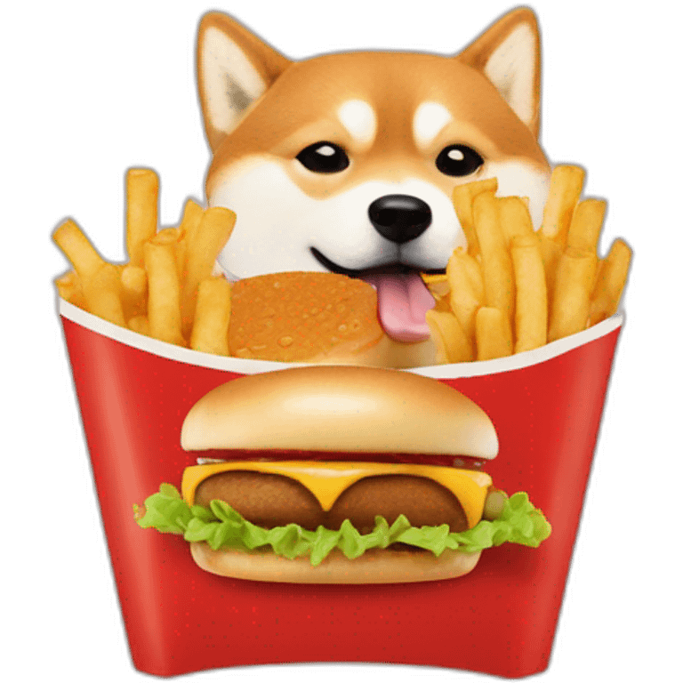 2 Shibas eating mcdo emoji