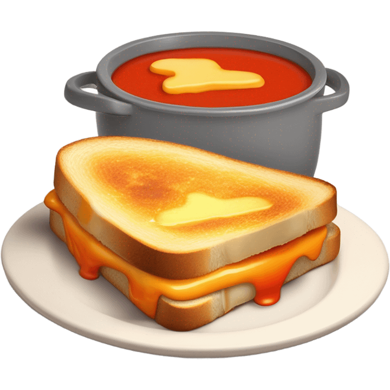 grilled cheese and tomato soup  emoji