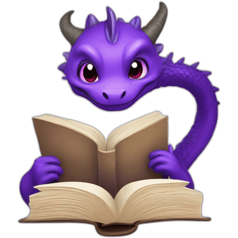 purple dragonh head holding book RIP title emoji