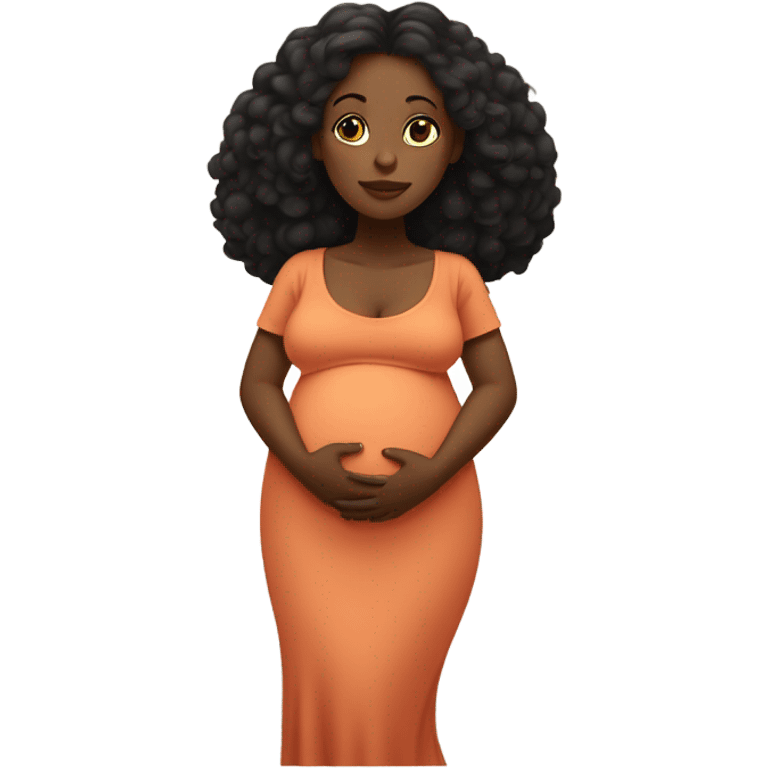 Black woman pregnant  emoji