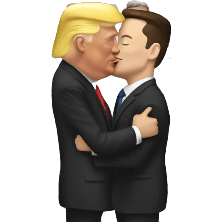 trump kissing elon musk emoji