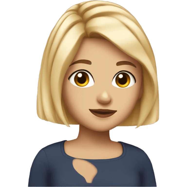 blonde hair with short hair lue eyes with a cat in her hand emoji