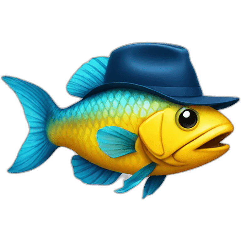 Fish with a hat emoji