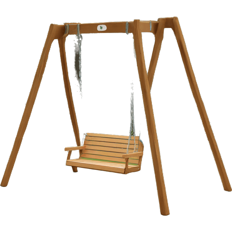 Backless seat swing set wood, metal emoji